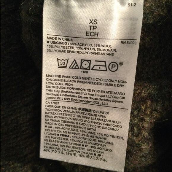 New Banana Republic heather split hem turtleneck sweater XS - Picture 6 of 7